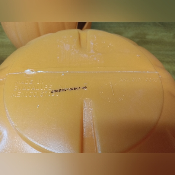 Orange Jack-O-Lantern Halloween Pumpkin 8in Treat Bucket - Picture 4 of 7